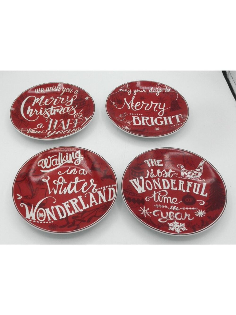 Christmas Tunes by 222 Fifth 6.5 In Appetizer Plate Set of 4 Pattern 22FCHTU
